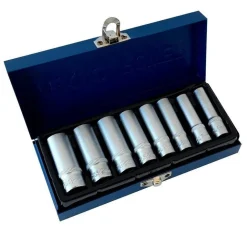 SET DI CHIAVI BUSSOLA LUNGHE DA 1/4 CHROME VANADIUM 6 - 13 MM 8 PEZZI CANDELETTE