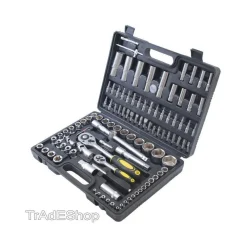 SET DI CHIAVI CASSETTA ATTREZZI CRICCHETTO BUSSOLE BOCCOLE INSERTI KIT DA 109PZ