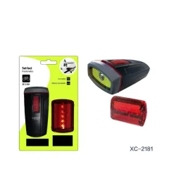 SET DI LUCI LED A BATTERIA ANTERIORE POSTERIORE BICI ATTACCO UNIVERSALE DT-2181