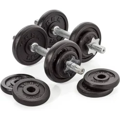 SET DI MANUBRI IN GHISA YORK FITNESS 20KG FORATURA 2,54CM ALLENAMENTO PALESTRA