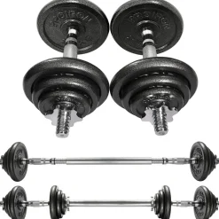 SET DI MANUBRI REGOLABILI DUMBBELL BILANCIERE 40 KG TOT REGOLABILE BODY BUILDING
