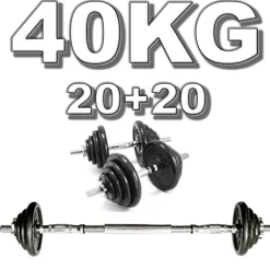 SET DI MANUBRI REGOLABILI DUMBBELL BILANCIERE 40 KG TOT REGOLABILE BODY BUILDING
