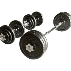 SET DI MANUBRI REGOLABILI DUMBBELL BILANCIERE 40 KG TOT REGOLABILE BODY BUILDING