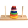 SET DI PUZZLE LEGNO ANELLO COLORATO TORRE GIOCATTOLI EDUCATIVI SVILUPPO BAMBINI