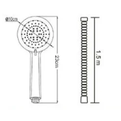 SET DOCCETTA SOFFIONE DOCCIA CON TUBO FLESSIBILE 1.5 METRI STAFFA BAGNO TX-9218