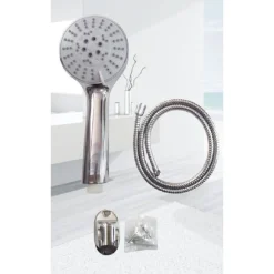 SET DOCCETTA SOFFIONE DOCCIA CON TUBO FLESSIBILE 1.5 METRI STAFFA BAGNO TX-9218