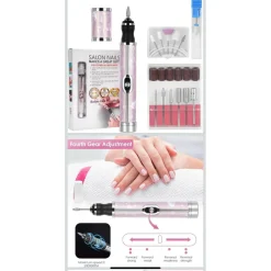 SET FRESA ELETTRICA PER UNGHIE PROFESSIONALE RICARICABILE CON PUNTA PER SMERIGLIATRICE