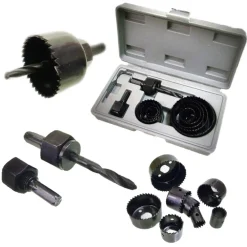 SET FRESE LEGNO A TAZZA KIT SEGHE FORA LEGNO PLASTICA 11 PZ ATTACCO PER TRAPANO