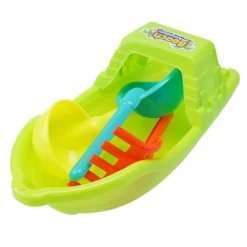 SET GIOCATTOLI SPIAGGIA CON BARCA RASTRELLO PALETTA MARE PER BAMBINI 35X12CM 258262