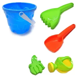 SET GIOCHI SABBIA 7PZ SECCHIELLO PALETTE FORMINE INNAFFIATOIO PER BAMBINI 11X15CM 258298