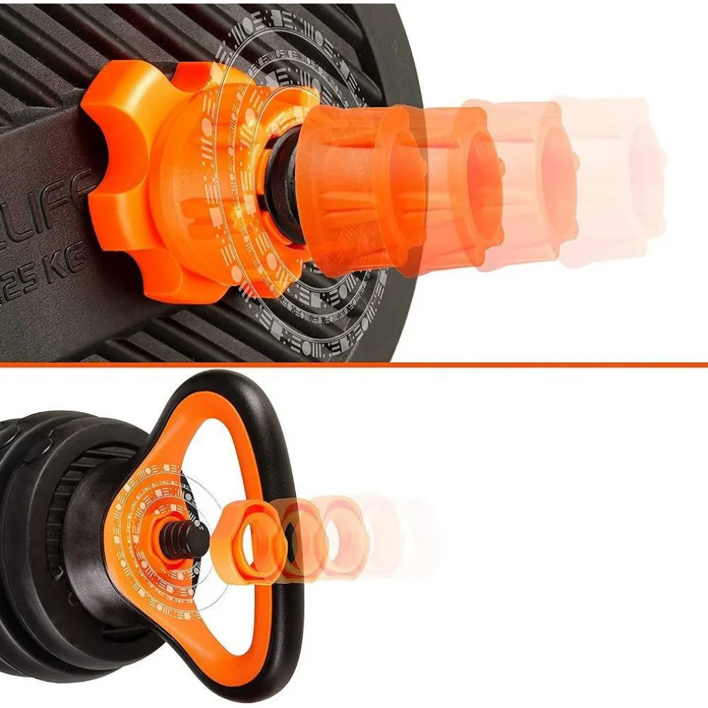 SET 6IN1 MULTIFUNZIONE PESO 40 KG MANUBRI CON BILANCIERE E KETTLEBELL COMPONIBILE