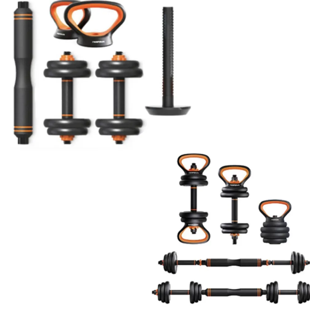 SET 6IN1 MULTIFUNZIONE PESO 40 KG MANUBRI CON BILANCIERE E KETTLEBELL COMPONIBILE