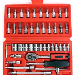 SET KIT 46 PEZZI CHIAVI A BUSSOLA CON CRICCHETTO 1/4