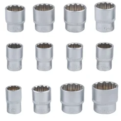 SET KIT 19 PZ CHIAVI A BUSSOLE TORX IN LEGA DA 8 A 32 MM ATTACCO 1/2" 1/4" 3/8"