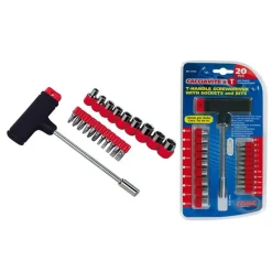 SET KIT CACCIAVITI INSERTI INTERCAMBIABILI CON MANICO A T 21PCS 21 PEZZI
