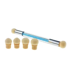 SET KIT PENNELLI SFUMATURE PUNTE GOMMA SILICONE INTERCAMBIABILI NAIL ART UNGHIE