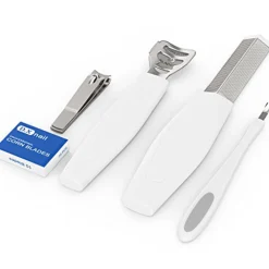 SET KIT PER PEDICURE 4 IN 1 LIMA ABRASIVA RIMUOVI CALLI RASPA CREDO TAGLIAUNGHIE