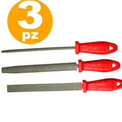 SET LIME E RASPE LIMA RASPA PER METALLO FERRO LEGNO 3PEZZI 200MM LIMATURA