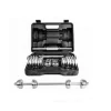 SET MANIGLIE MANUBRI DUMBBELL BILANCIERE 30KG REGOLABILE BODY BUILDING PALESTRA
