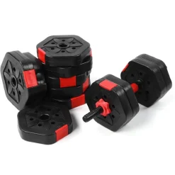 SET MANUBRI BILANCIERE CON BIELLA REGOLABILI 10KG ALLENAMENTO CORPO PALESTRA CASA