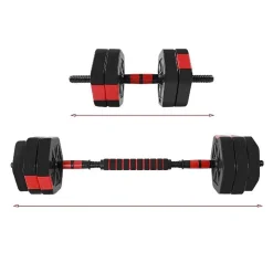 SET MANUBRI BILANCIERE CON BIELLA REGOLABILI 10KG ALLENAMENTO CORPO PALESTRA CASA