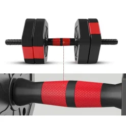 SET MANUBRI BILANCIERE CON BIELLA REGOLABILI 15KG ALLENAMENTO CORPO PALESTRA CASA