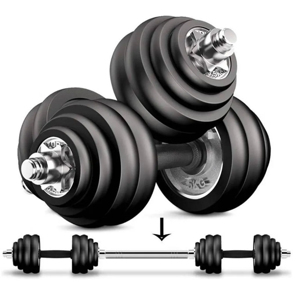 SET MANUBRI REGOLABILI DUMBBELL 30KG MANUBRIO ELETTROLITICO BILANCIERE PALESTRA