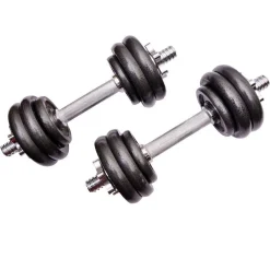 SET MANUBRI REGOLABILI GHISA DA 20 KG PER BODYBUILDING FITNESS SOLLEVAMENTO PESI