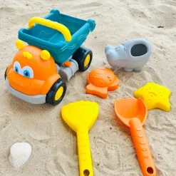 SET MARE 6 PZ GIOCHI SPIAGGIA CAMION ANIMALE PER BAMBINI SABBIA 2 COLORI 6560066