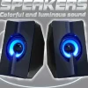SET MINI ALTOPARLANTI SPEAKERS PER BASSO PER COMPUTER LUCI LED COLORATE Q-T124