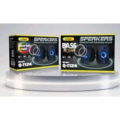 SET MINI ALTOPARLANTI SPEAKERS PER BASSO PER COMPUTER LUCI LED COLORATE Q-T124