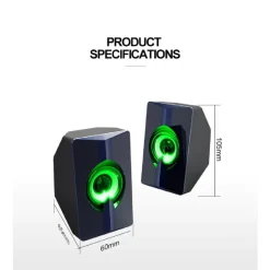 SET MINI ALTOPARLANTI SPEAKERS PER BASSO PER COMPUTER LUCI LED COLORATE Q-T124