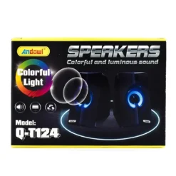 SET MINI ALTOPARLANTI SPEAKERS PER BASSO PER COMPUTER LUCI LED COLORATE Q-T124