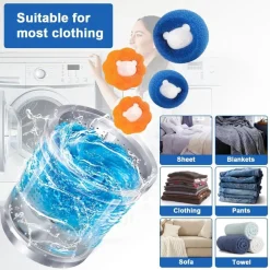 SET PALLINE CATTURA RIMUOVI RACCOGLI CAPELLI E PELI PER LAVATRICE RIUTILIZZABILE