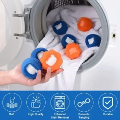 SET PALLINE CATTURA RIMUOVI RACCOGLI CAPELLI E PELI PER LAVATRICE RIUTILIZZABILE