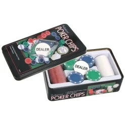 SET POKER CHIPS PROFESSIOALE 100 FISHES FICHES DAKOTA TEXAS HOLDEM 100 CHIPS