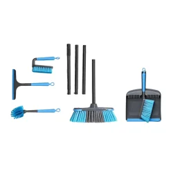 SET PULIZIA CASA 6 PZ CON PALETTA SPAZZOLA SPAZZOLONE SPAZZOLINA PIATTI TERGIVETRO SCOPA