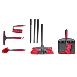 SET PULIZIA CASA 6 PZ CON PALETTA SPAZZOLA SPAZZOLONE SPAZZOLINA PIATTI TERGIVETRO SCOPA