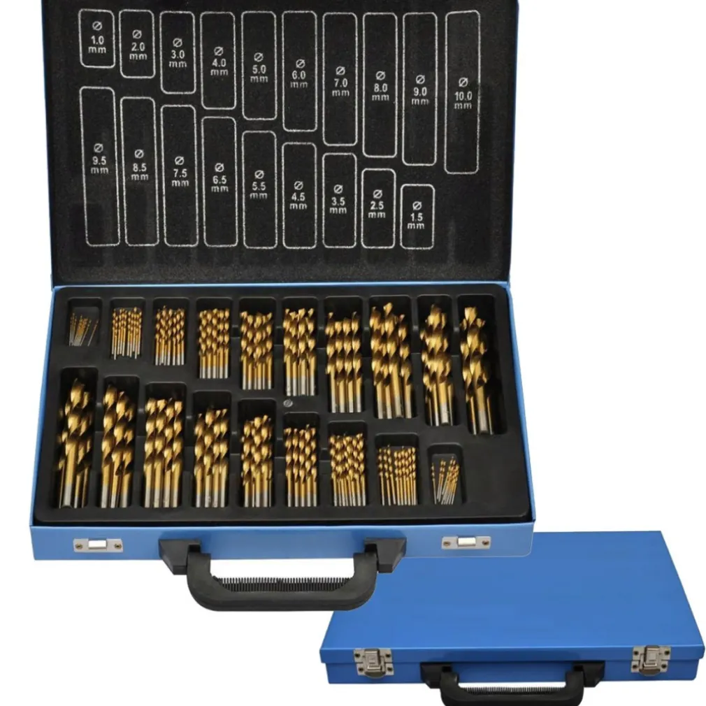 SET PUNTE TRAPANO 170PZ PEZZI TITANIO HSS VALIGETTA METALLO 1 10 MM FERRO LEGNO