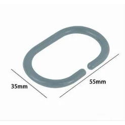 SET 12PZ ANELLI GANCIO PER TENDA DA DOCCIA BOX BAGNO IN PLASTICA PP GRIGIO 87238