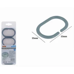 SET 12PZ ANELLI GANCIO PER TENDA DA DOCCIA BOX BAGNO IN PLASTICA PP GRIGIO 87238