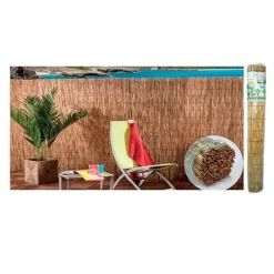 SET 2PZ ARELLA CON CANNETTE IN BAMBU' 100X300CM CANNICCIO OMBRA RECINZIONE GIARDINO 03775