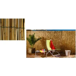 SET 2PZ ARELLA CON CANNETTE IN BAMBU' 100X300CM CANNICCIO OMBRA RECINZIONE GIARDINO 03775