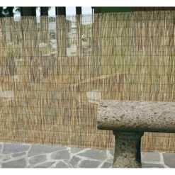 SET 2PZ ARELLA CON CANNETTE IN BAMBU' 100X300CM CANNICCIO OMBRA RECINZIONE GIARDINO 03775
