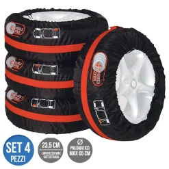 SET 4PZ BORSA CUSTODIA PROTEZIONE PNEUMATICI AUTO COVER STORAGE GOMME RUOTE 65CM