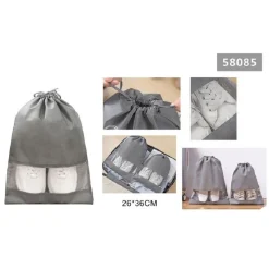SET 2PZ BORSA SACCHI SACCA PORTA SCARPE PORTASCARPE VIAGGIO SPORT 26X36CM 58085