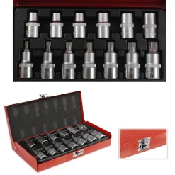 SET 13PZ BUSSOLE BOCCOLE CHIAVI TORX INSERTI MASCHI E FEMMINA IN VALIGETTA CRV