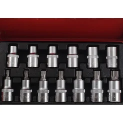 SET 13PZ BUSSOLE BOCCOLE CHIAVI TORX INSERTI MASCHI E FEMMINA IN VALIGETTA CRV