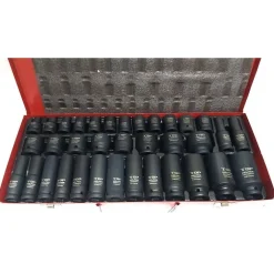 SET 35PZ BUSSOLE BOCCOLE ESAGONALI PER PISTOLA AVVITATORE PNEUMATICO 1/2" 8-32MM