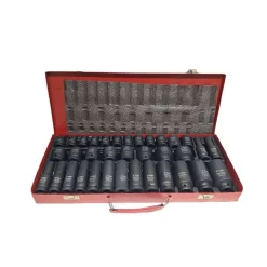 SET 35PZ BUSSOLE BOCCOLE ESAGONALI PER PISTOLA AVVITATORE PNEUMATICO 1/2" 8-32MM